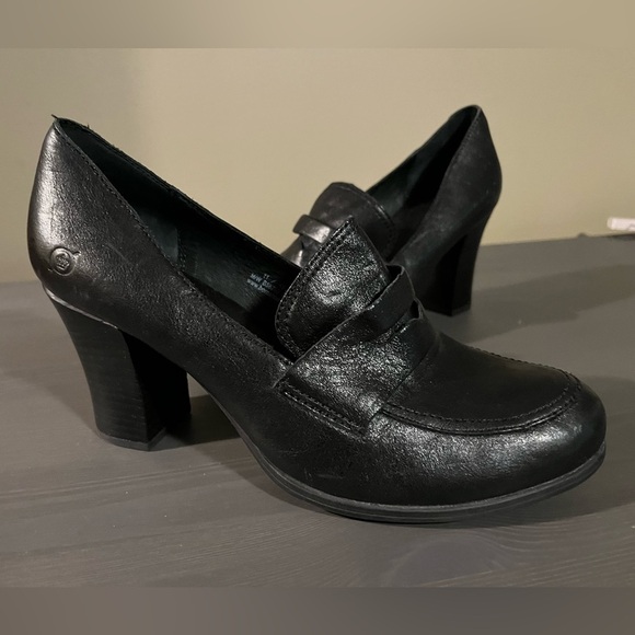 BORN Gail Leather Heeled Penny Loafers - Picture 2 of 7